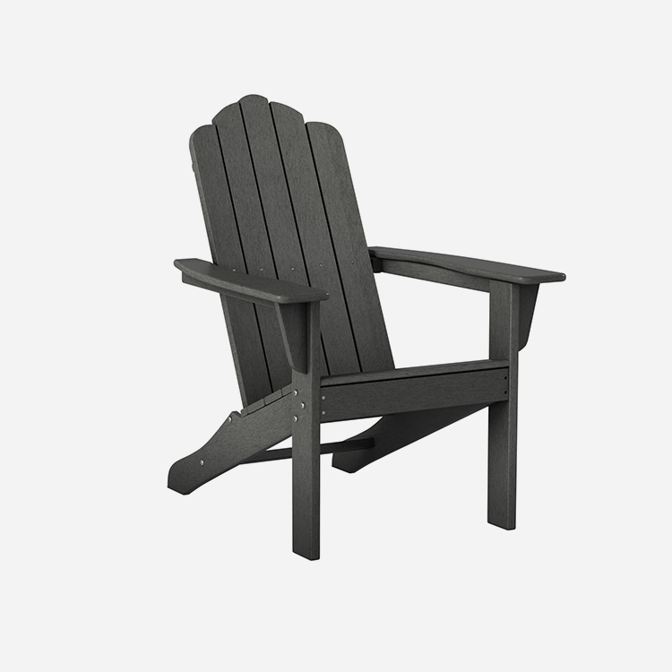 Відкритий сірий поліетиленовий патіо-крісло Adirondack
